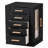 FCH Quad View With Storage 5 Drawers Rotatable Black Cabinet Pink Velvet Jewellery Case