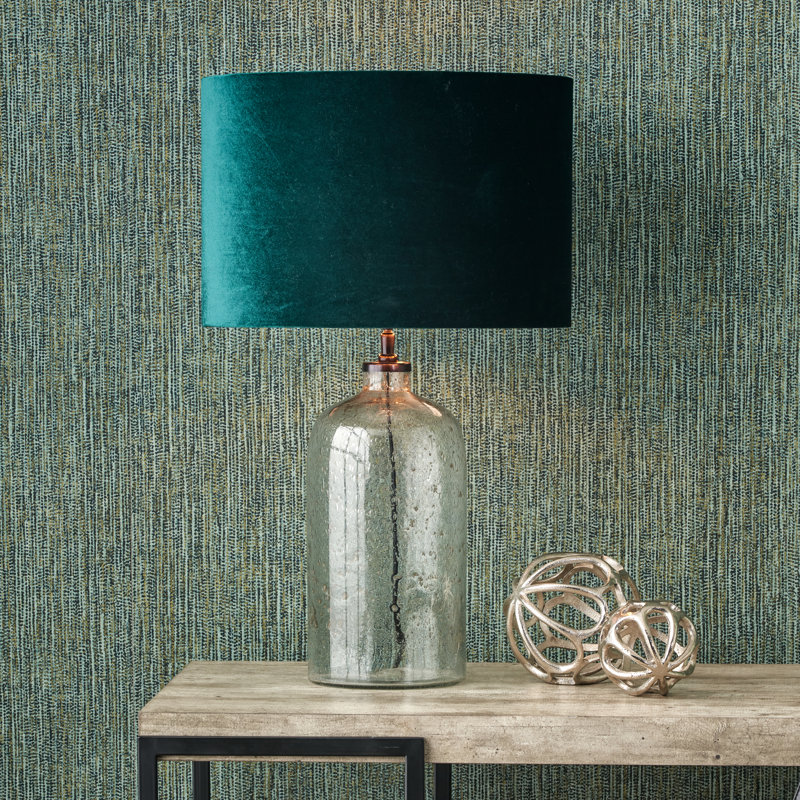 Aimon 26.6cm H Velvet Drum Lamp Shade ( Screw On ), Forest Green