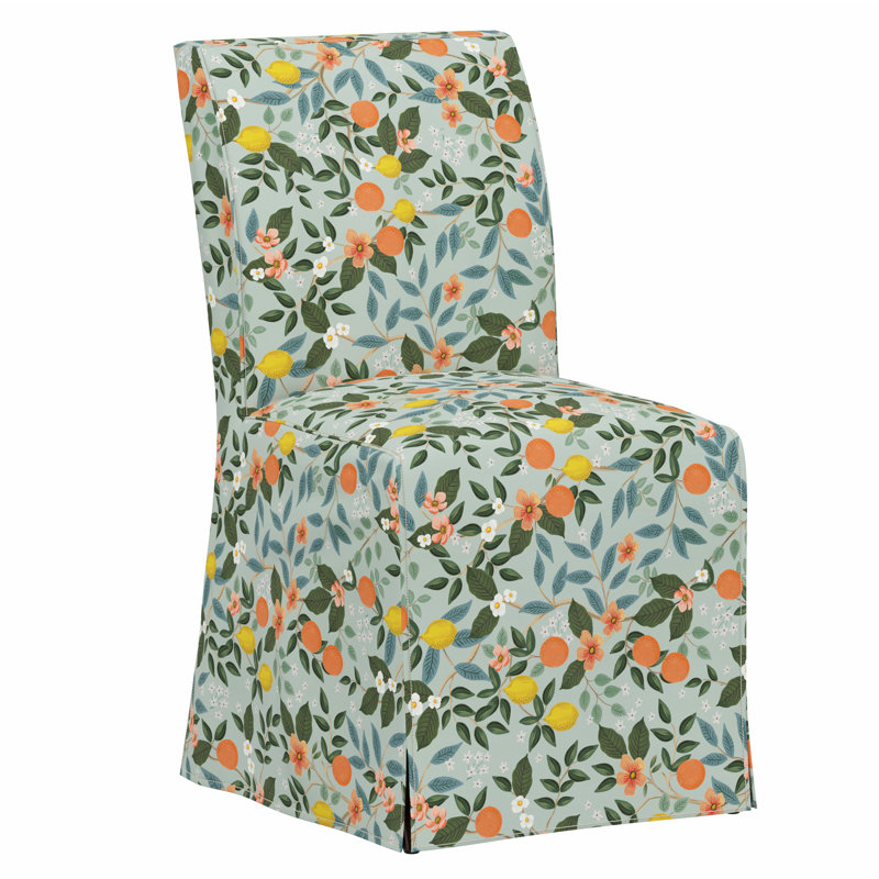 Frances Slipcover Dining Chair, Rpc Citrus Grove Mint Linen