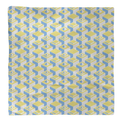 Serviette de table en coton à motif de gratte-ciels à deux couleurs