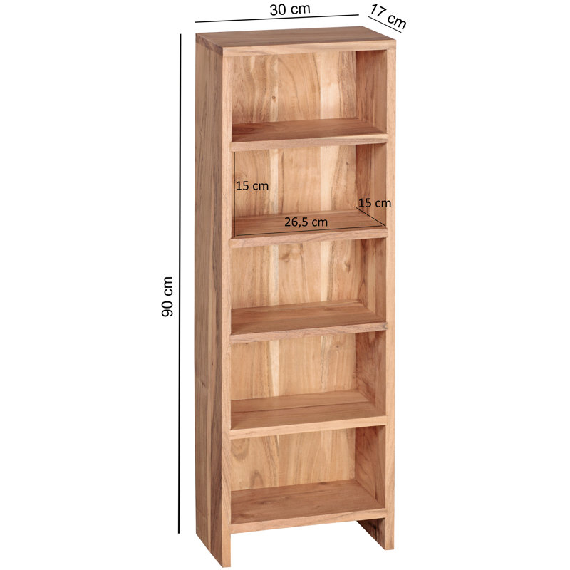 Nahant 90cm H x 30cm W Solid Wood Standard Bookcase, Acacia