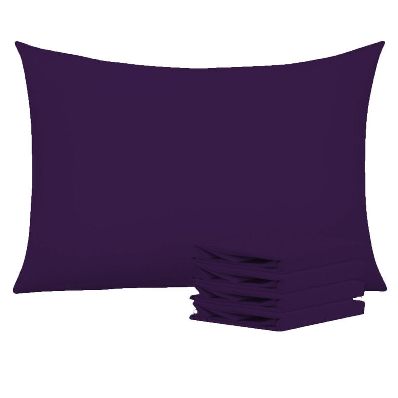 Taie d'oreiller en microfibre brossée Easy Care, Taies d'oreiller pour grand lit, Mauve foncé