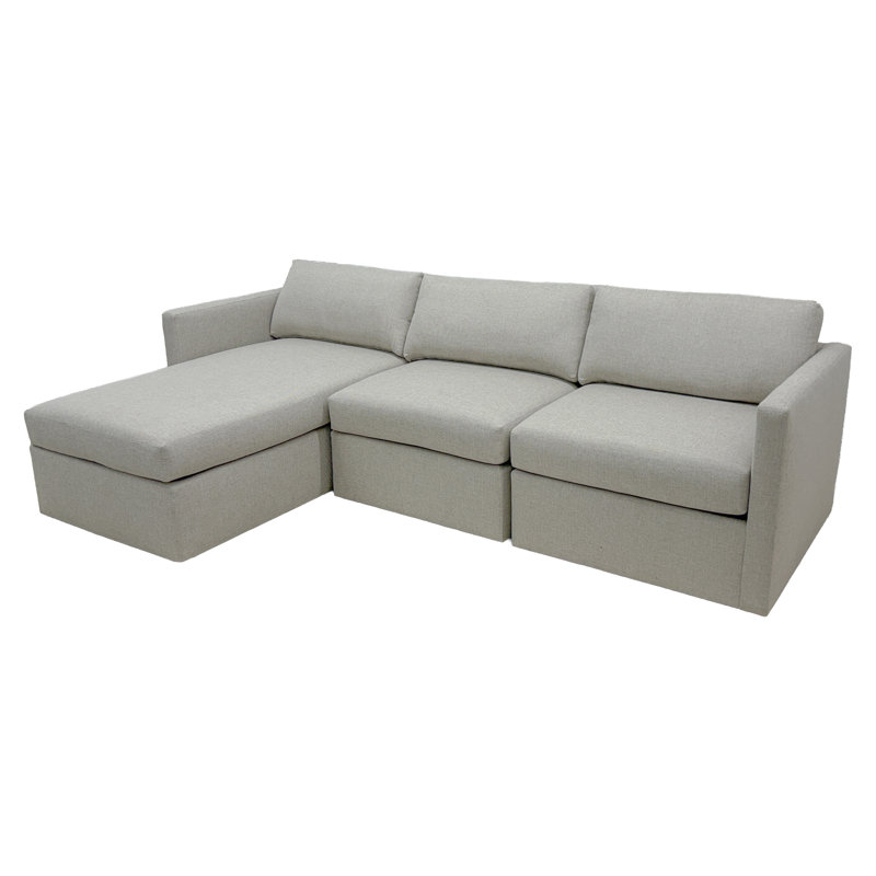 All Modern Left Facing Sectional No Ottoman--Truffle, Left Hand Facing