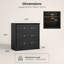 Meuble de rangement modulaire Monos à 3 tiroirs avec portes (lot de 1), noir-273495434