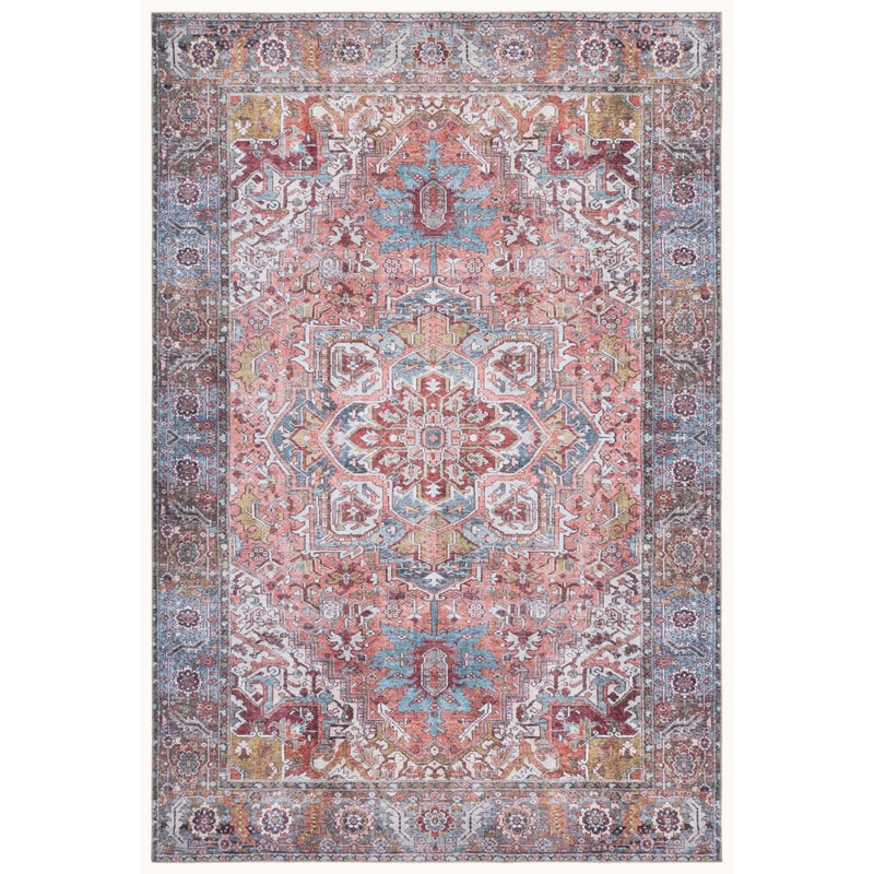Vintage Heriz 600 Performance Machine Washable Oriental; Vintage Look Indoor Rug, Rectangle 6' x 9'
