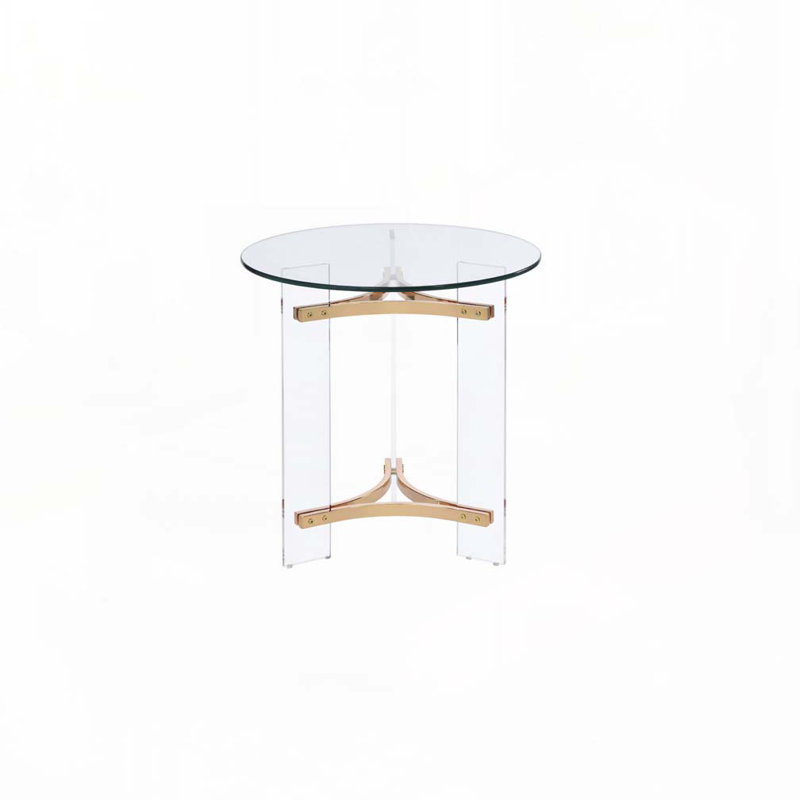 Table basse en verre avec pieds croisés