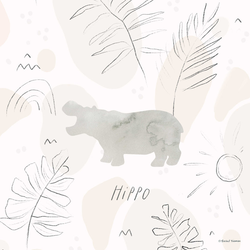 Rossmoor Jungle Safari Hippo - impression sur toile tendue, H 30 po x l 30 po