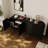 71'' Wood Fluted Sideboard 4 Door Accent Cabinet With Curved Edge-1172269219