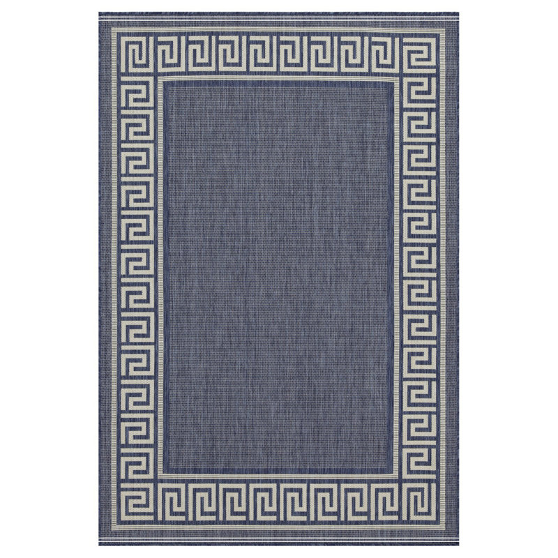 Blue Indoor/Outdoor Area Rug, Rectangle 7'10" x 10'3"