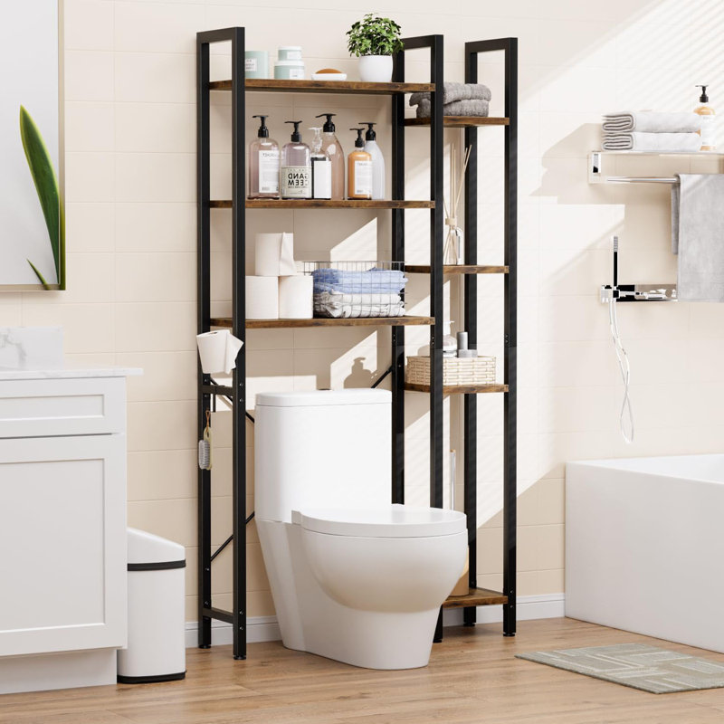 Vintage Black and Brown 7-Tier Over-the-Toilet Storage Rack