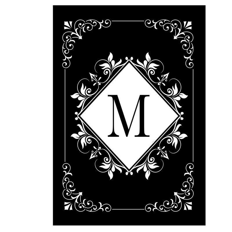 Black And White Monogram M Garden Flag