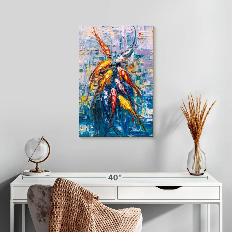 Brampt Abstract Koi Fish, 24" H x 16" W