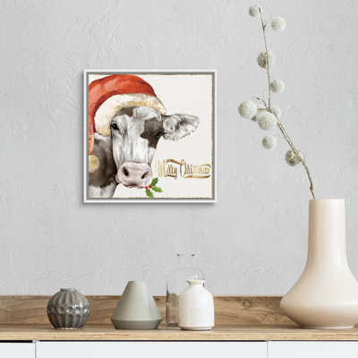 Vache de Noël - reproduction d'art sur toile