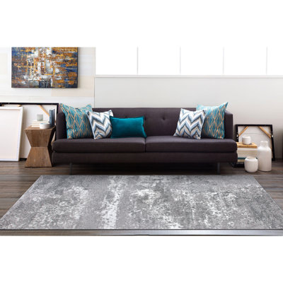 Tapis gris foncé / blanc Willington
