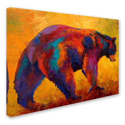 « daily arrondis black bear », reproduction sur toile tendue