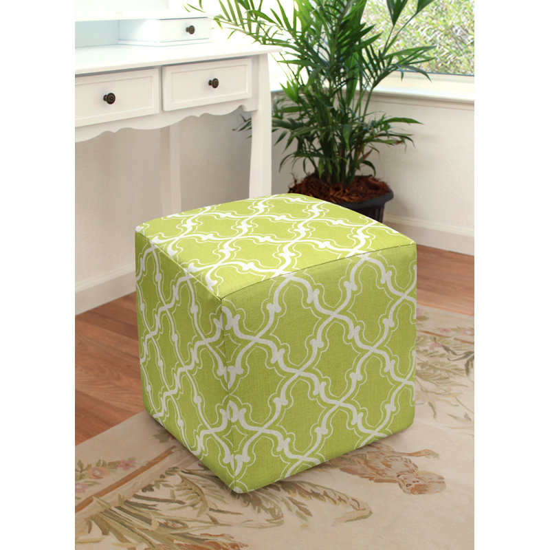 Upholstered Ottoman, Chartreuse Green
