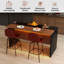 Table moderne avec 2 tabourets de bar, ensemble de table de salle à manger avec éclairage DEL pour la salle à manger-1027528570