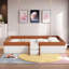 Lit Keathan rembourré avec clôture et escalier à deux niveaux Fun Design-106912854-106912855