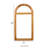 Wingard Farmhouse Style Rectangular Wooden Wall Mirror with Arched Top, Brown