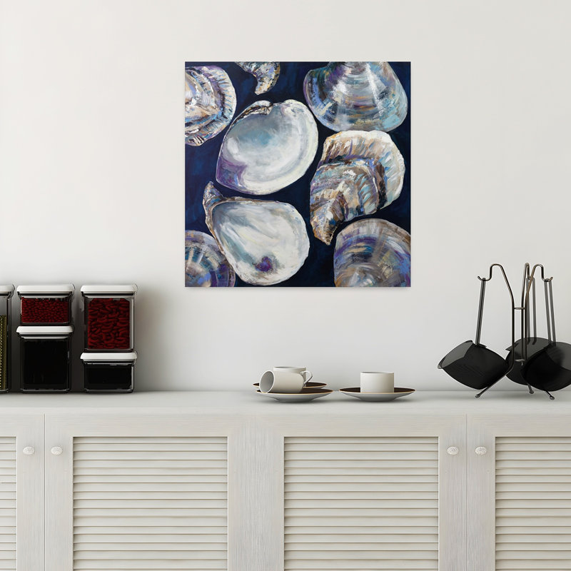Fête côtière avec art noir et bleu, H 18 po x l 18 po
