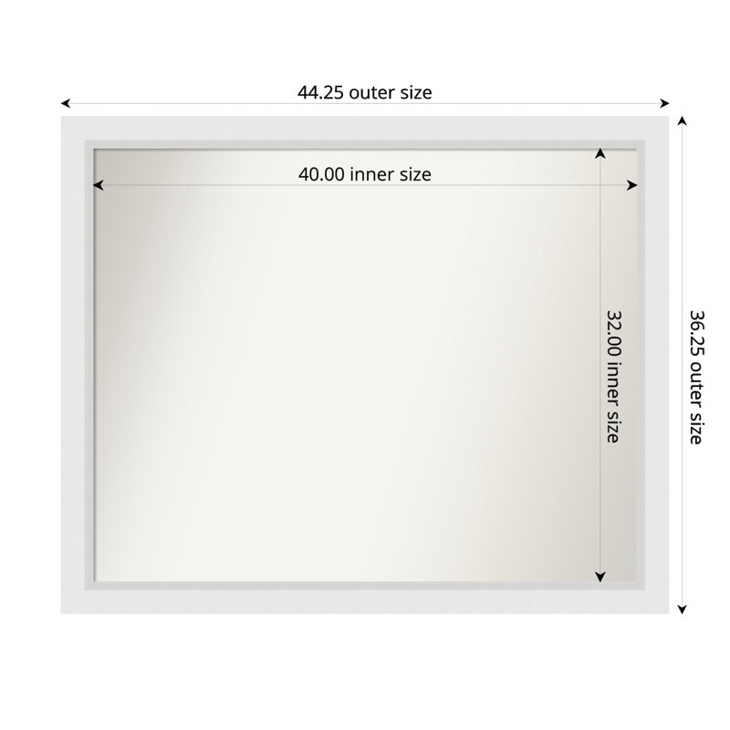 Miroir mural Marja, Rectangle, 36,25 po x 44,25 po