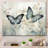 Berthilde Blue Beige Butterfly Wings Of Serenity On Canvas Print-1554490861-1554490860