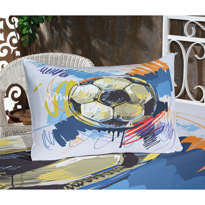Multicolore drap-housse et coussin décoratif Ambesonne, Ensemble de draps pour lit simple + deux taies d'o