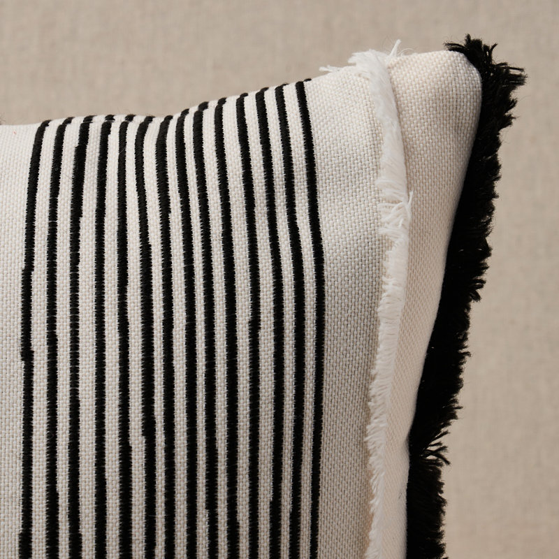 Billy Indoor/Outdoor Pillow, Black/Gray/Light Green