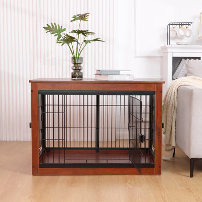 Table d'appoint pour chien avec cage pour chien