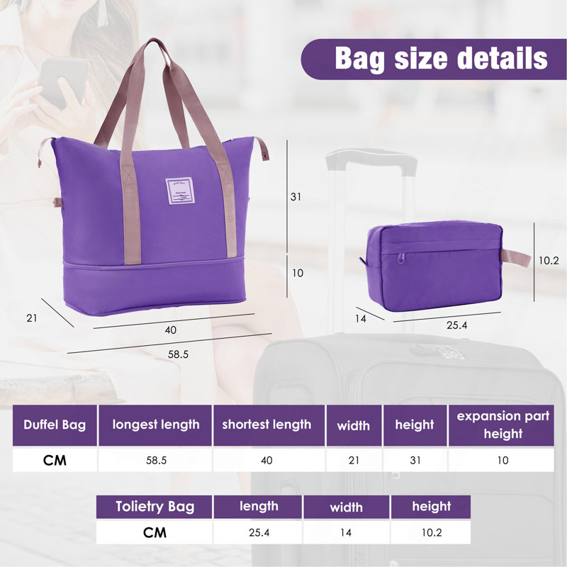 Ensemble de valise extensible avec sac de voyage 3 pièces Softside