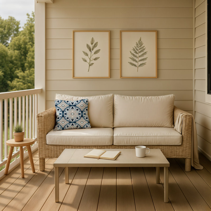 Morrocan Outdoor Reversible Throw Pillow, Blue/Cream