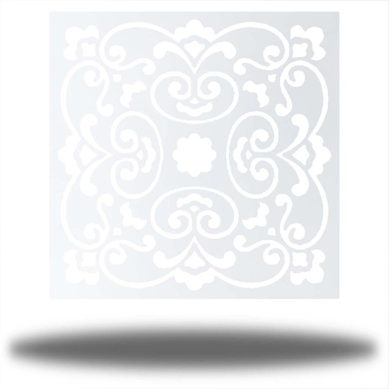 Décoration murale mandala tranquille, H 12 po x l 12 po x P 0,06 po, Blanc