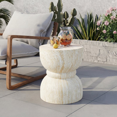 Table d'appoint ronde en béton pour l'extérieur