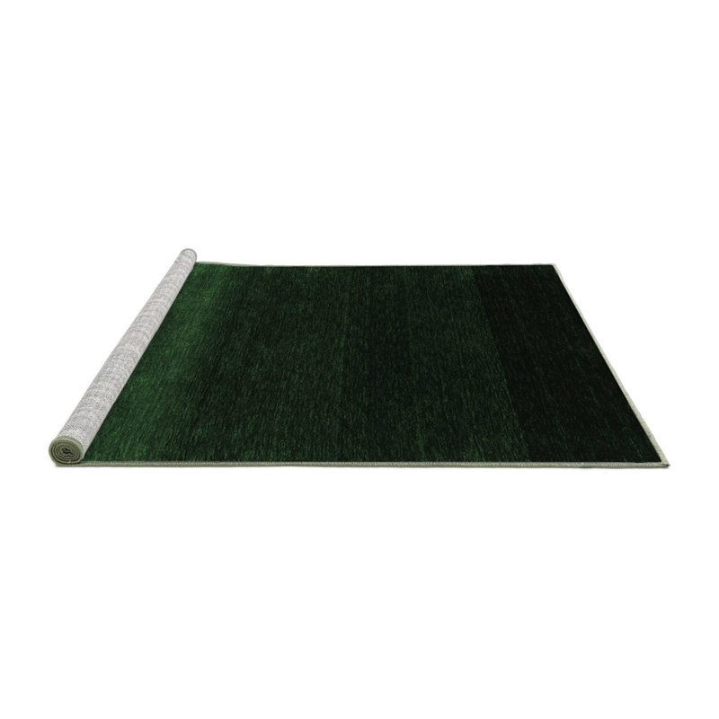 Tapis contemporains vert émeraude lavable à la machine 1779, Rond 8 pi