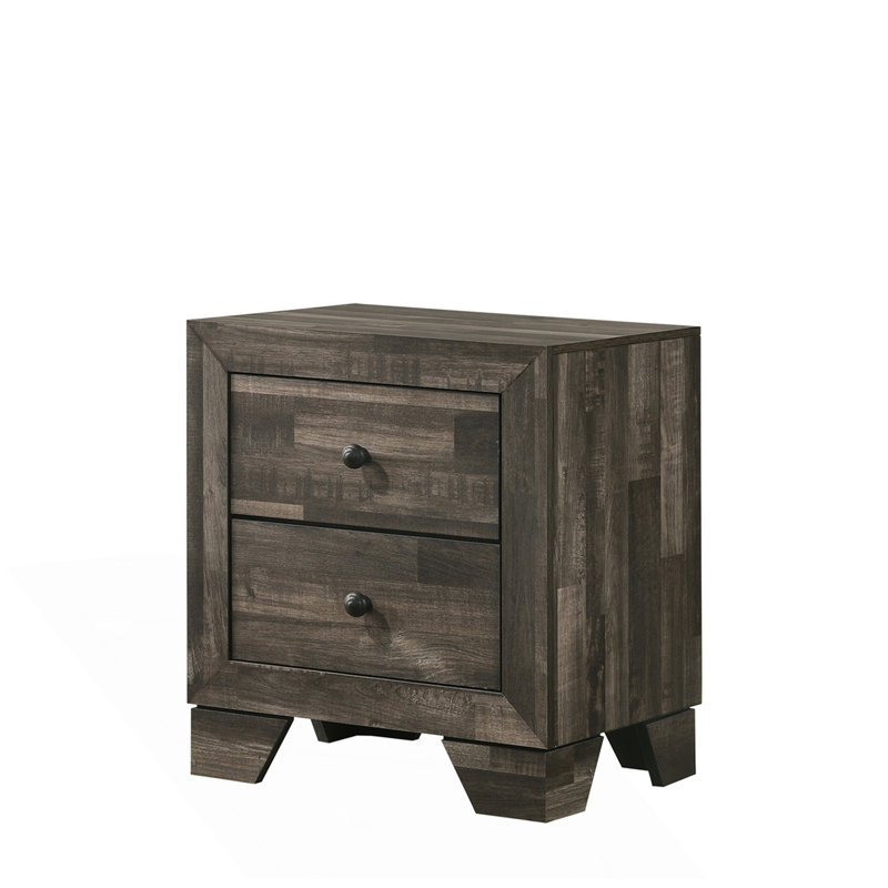 Table de chevet 1 pièce, Gris / brun rustique
