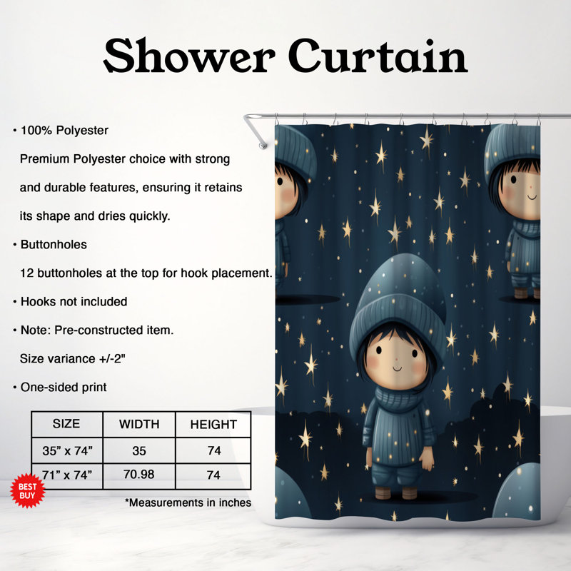 Christmas Eve - Premium Shower Curtain, 74"H x 71"W
