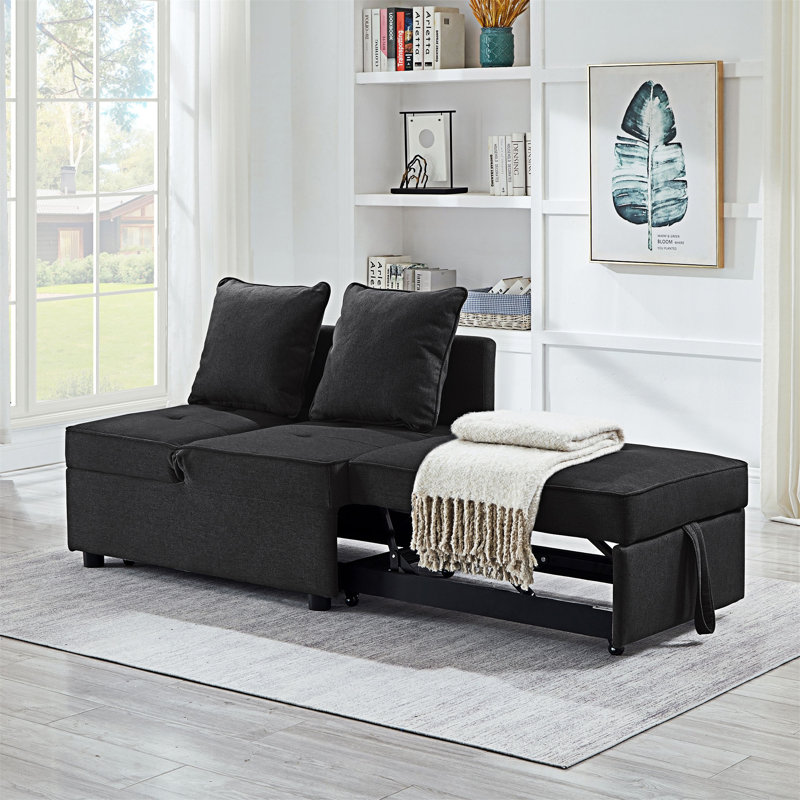 Chaise convertible 4 en 1, Polyester noir