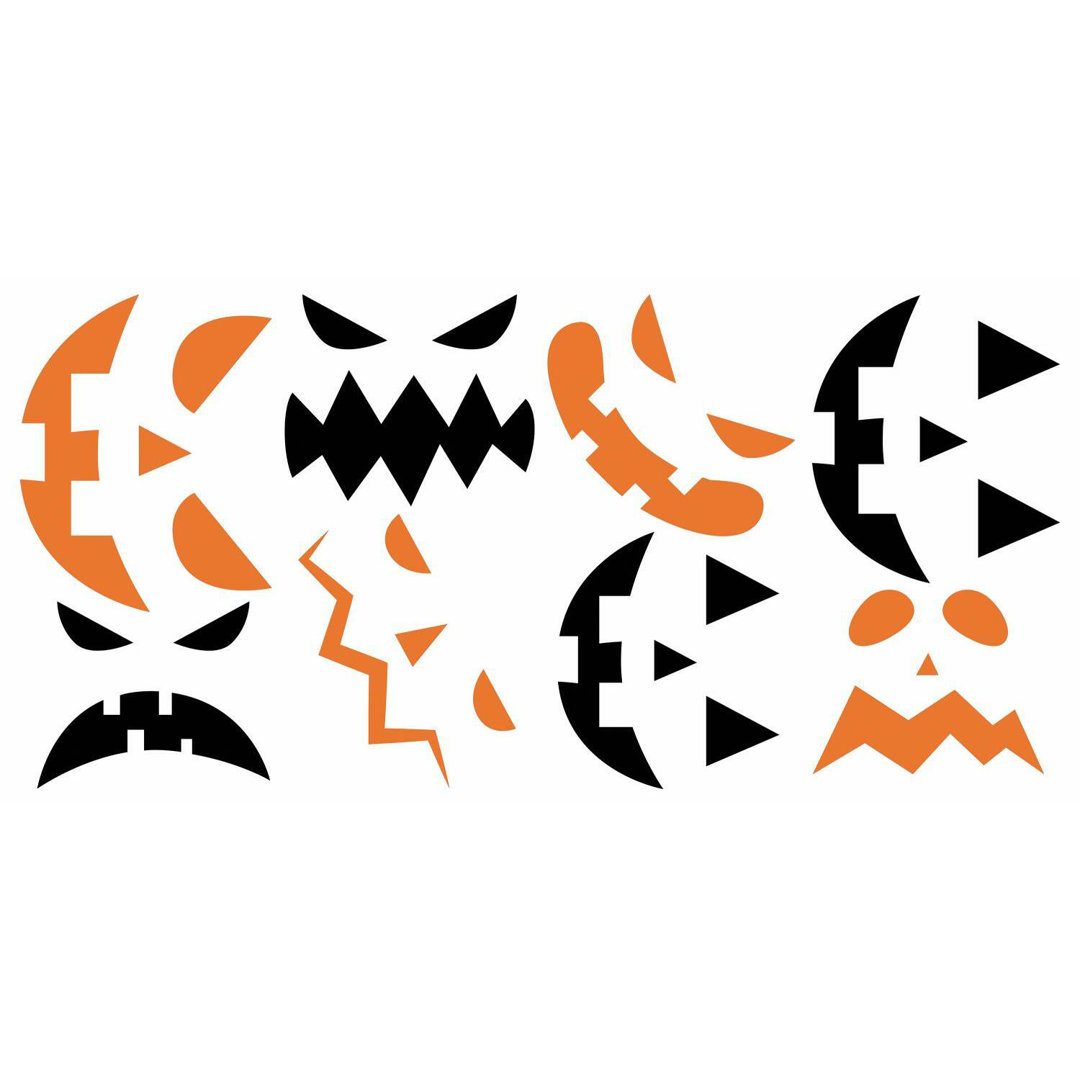 Halloween Pumpkin Faces Peel and Stick Wall Decals York Wallcoverings
