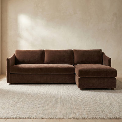 Nervan 105.5" Reversible Chaise Chenille Velvet Sectional