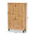 Essien Shoe Storage Cabinet in Oak Brown Wood with 4 Door 6 Shelves, 48.2" H X 30" W X 13.1"D