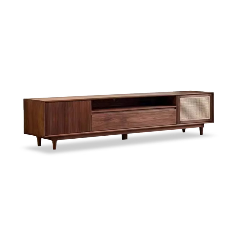 Modern Nut-Brown Solid Wood TV Stands, 86.61
