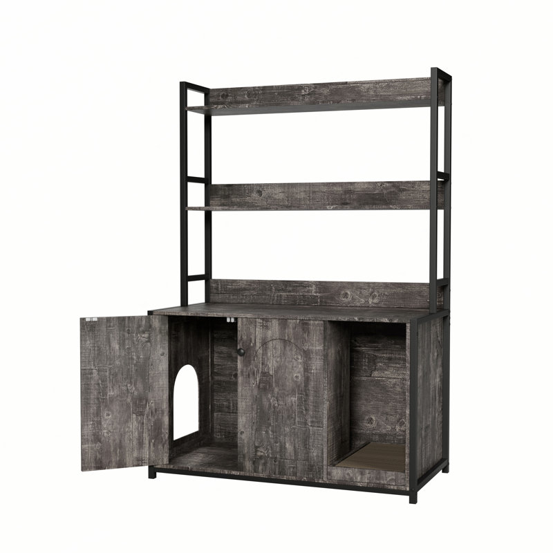 Large Cat Litter Box Enclosure With Shelf Storage