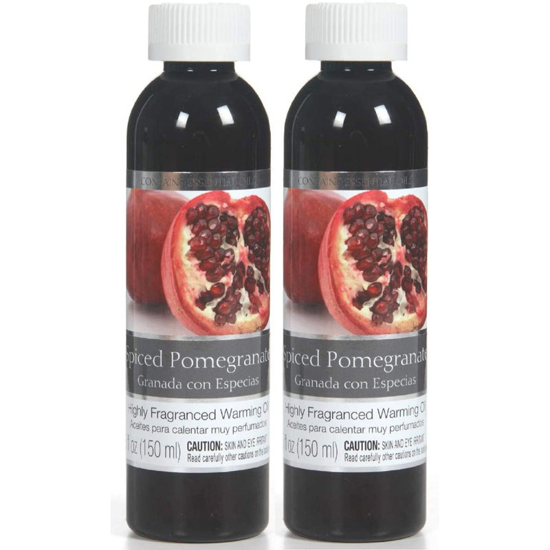Hosley Spiced Pomegranate Fragrance Warming Oils, Set of 2, 5oz Each. Ideal Gift for Weddings, spa, Reiki, Meditation, Bathroom Settings.P1