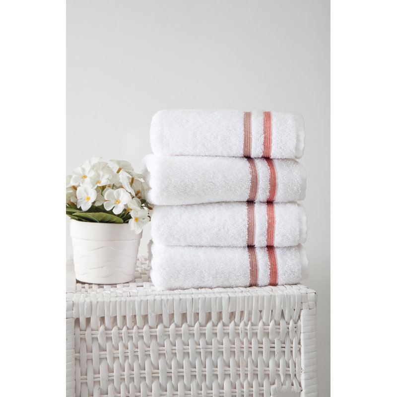 Zimmer 4 Piece Turkish Cotton Hand Towel Set, Terra