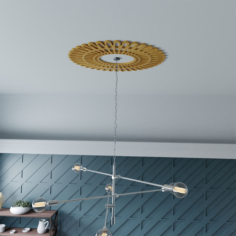 Médaillon de plafond architectural en PVC de qualité architecturale 28 po x P 3/8 po x P 3/4 po, Or