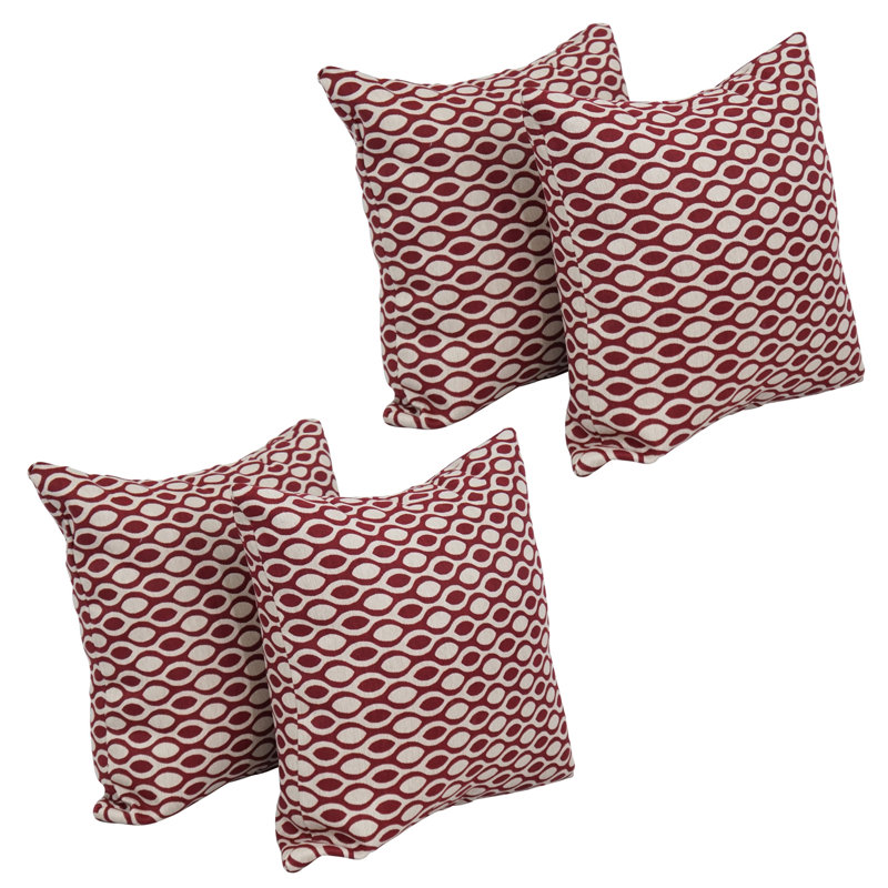 Coussins décoratifs en jacquard 17 po avec insertions (ensemble de 4)