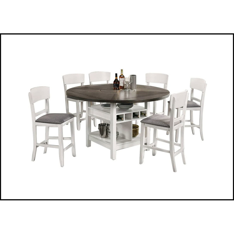Ensemble de 2 chaises de salle à manger à hauteur de comptoir Contemporary, structure en bois massif blanc avec sièges en tissu rembourré gris pour plus de confort et de style