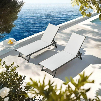 Chaise longue d'extérieur en alliage d'aluminium Njomza