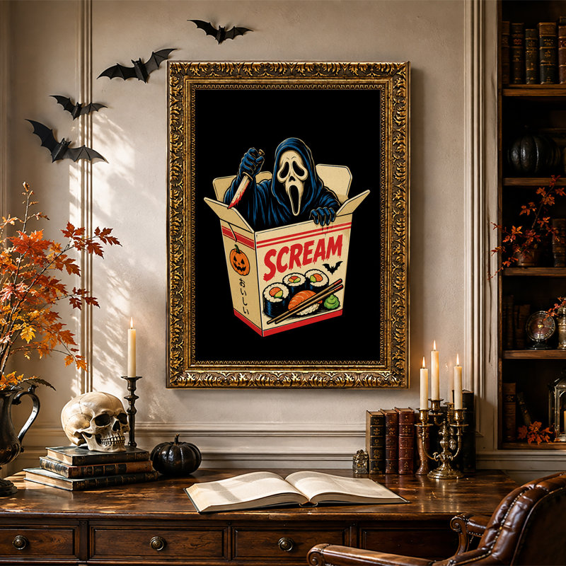 Art mural sur toile Ghostface Scream Killer, H 18 po x l 12 po