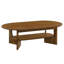 Table basse ovale moderne en noyer à deux niveaux Modern